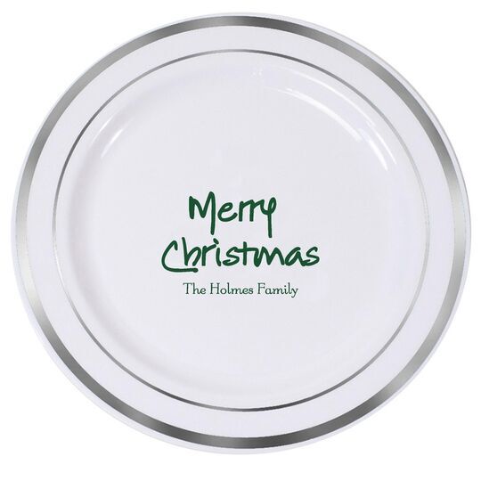 Studio Merry Christmas Premium Banded Plastic Plates